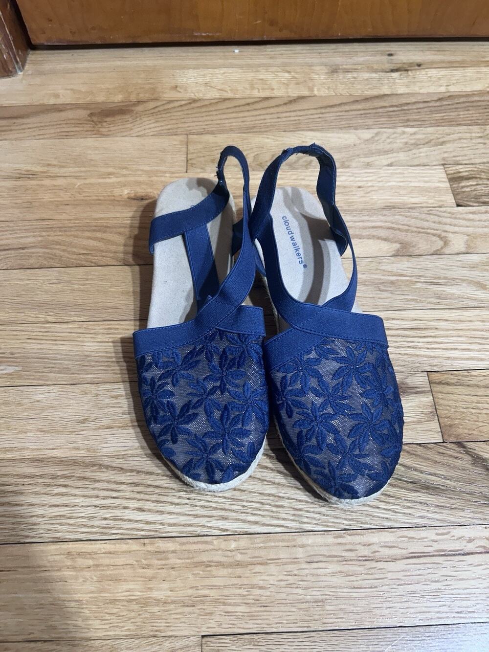 Cloudwalkers by Avenue navy blue espadrille wedges Size 9
